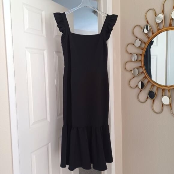 Chelsea28 Ruffle Trim Midi Dress Black Size M NWT - Picture 6 of 16